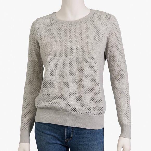 Theory Sweaters - Theory‎ Sweater Womens Small Tan Dreamerly Open Knit Mesh Neutral Minimalist